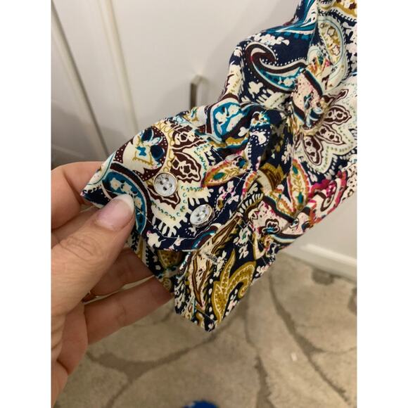 SSLR Men's Paisley Print‎ Long Sleeve Button-Up Shirt Multicolor Medium - Picture 2 of 6